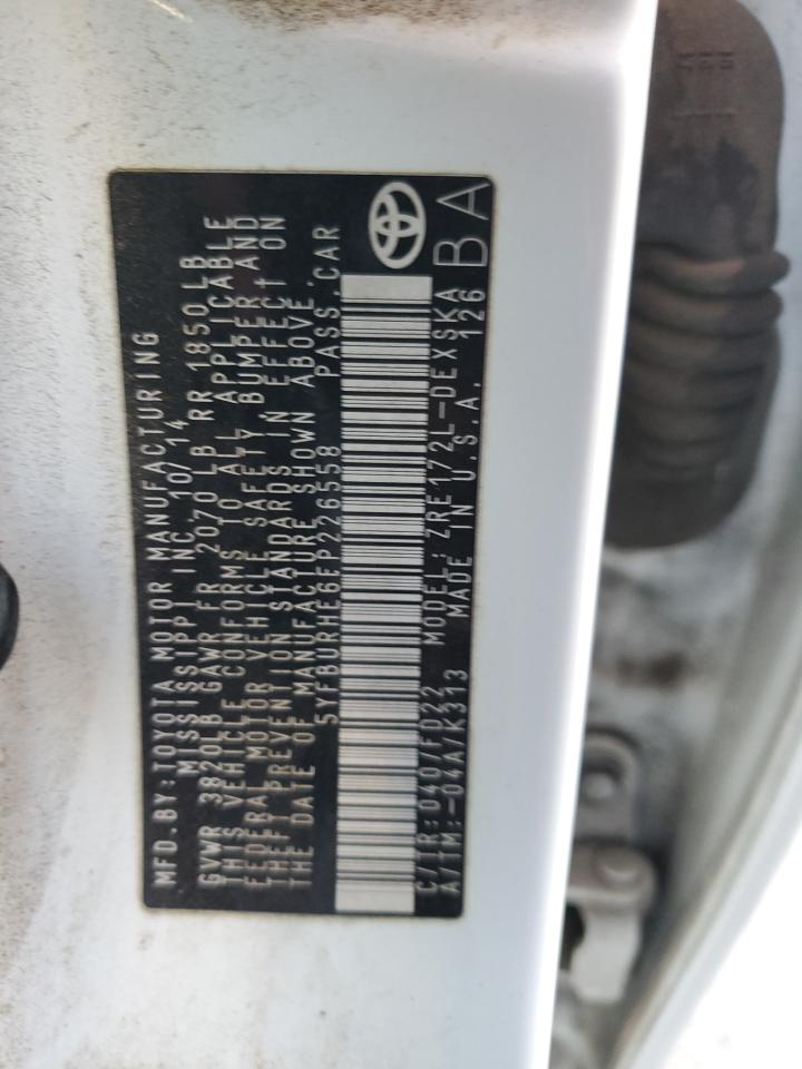 2015 Toyota Corolla L VIN: 5YFBURHE6FP226558 Lot: 84894285