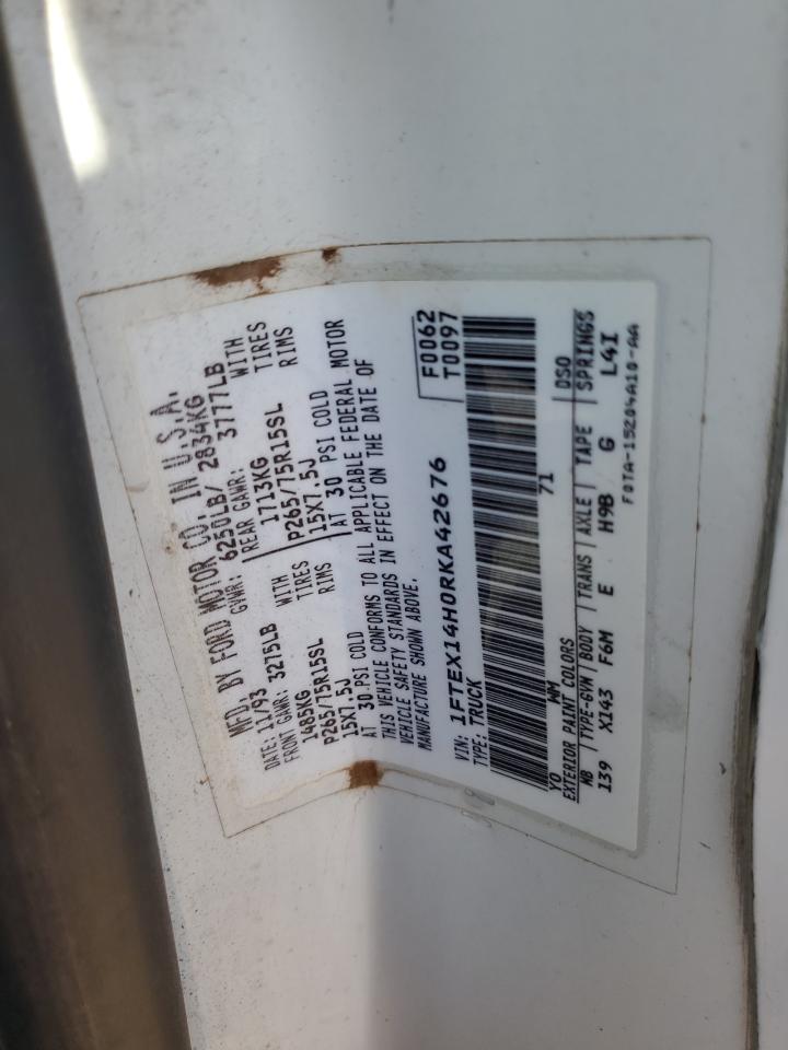 1994 Ford F150 VIN: 1FTEX14H0RKA42676 Lot: 82407045