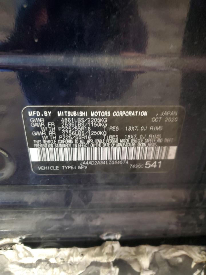 2020 Mitsubishi Outlander Es VIN: JA4AD2A34LZ044574 Lot: 90096065
