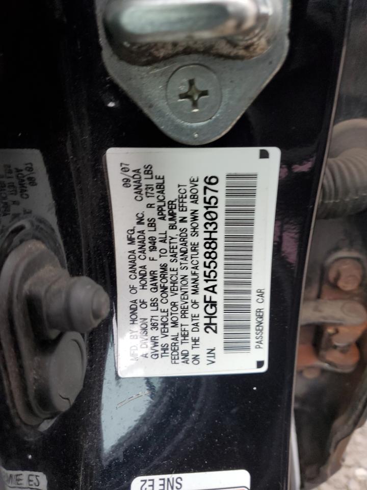 2008 Honda Civic Lx VIN: 2HGFA15588H301576 Lot: 86212475