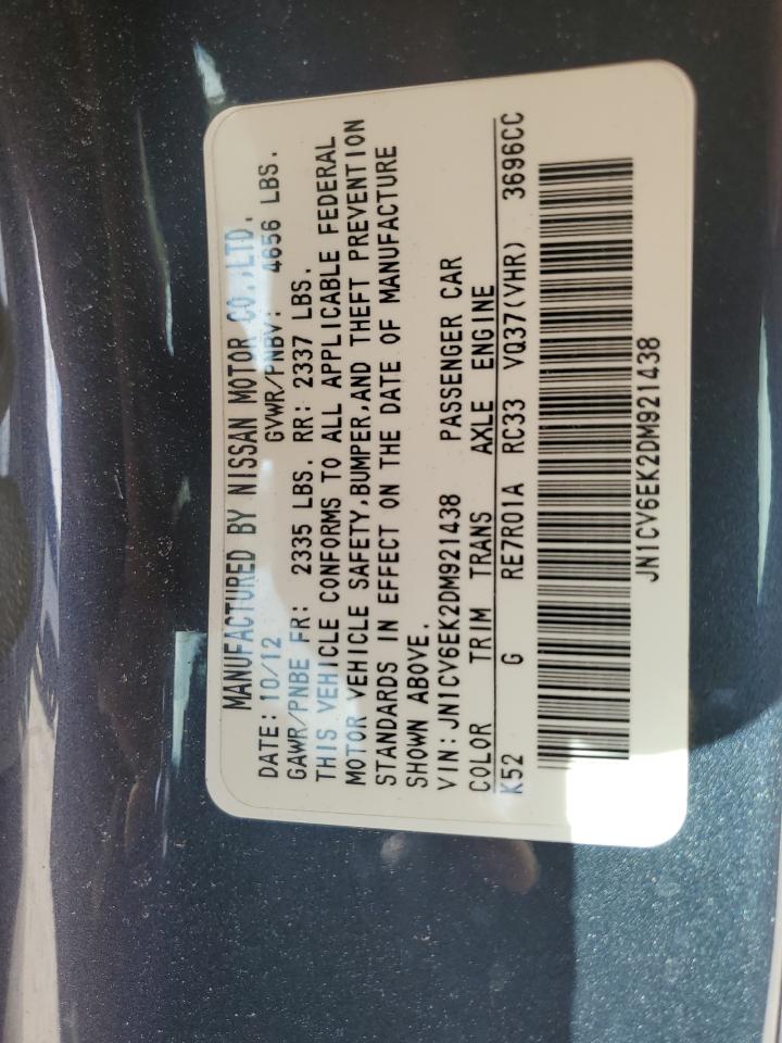 2013 Infiniti G37 Journey VIN: JN1CV6EK2DM921438 Lot: 84290385