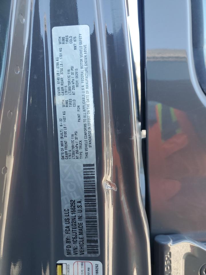 2022 Jeep Gladiator Mojave VIN: 1C6JJTEG2NL166252 Lot: 82674895