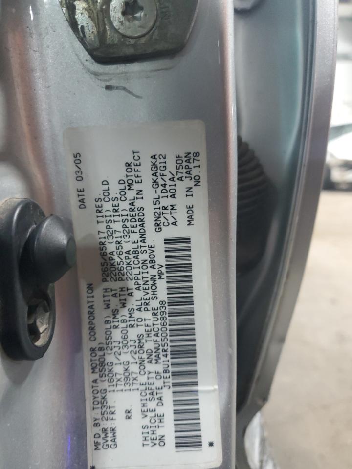 2005 Toyota 4Runner Sr5 VIN: JTEBU14R550068938 Lot: 84626075