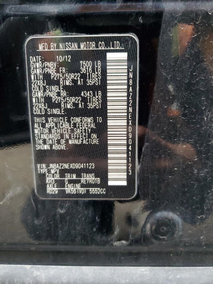 2013 Infiniti Qx56 VIN: JN8AZ2NEXD9041123 Lot: 86149595