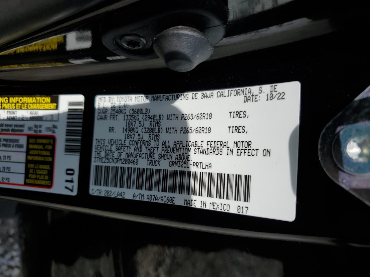 2023 Toyota Tacoma Double Cab VIN: 3TMEZ5CN3PM200460 Lot: 84798445