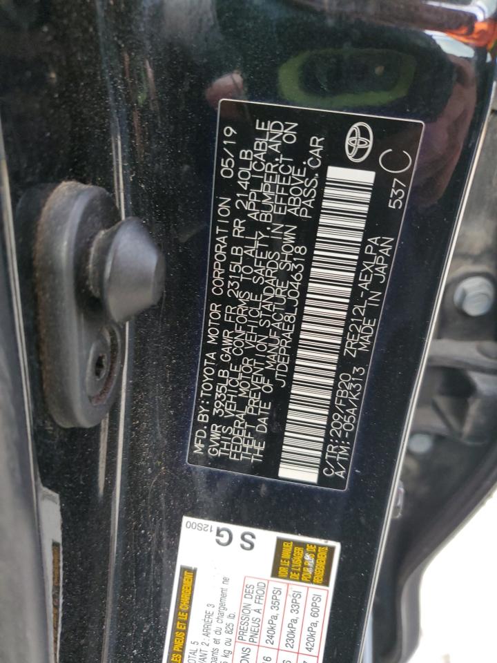 2020 Toyota Corolla Le VIN: JTDEPRAE8LJ046318 Lot: 86176965