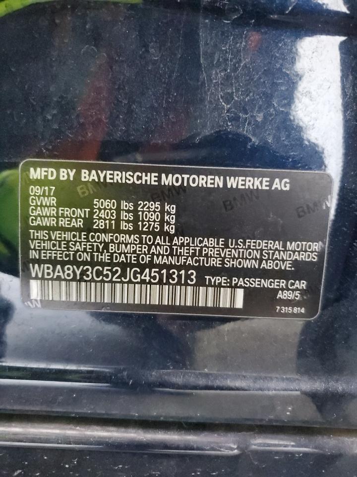 2018 BMW 340 Xigt VIN: WBA8Y3C52JG451313 Lot: 87228505