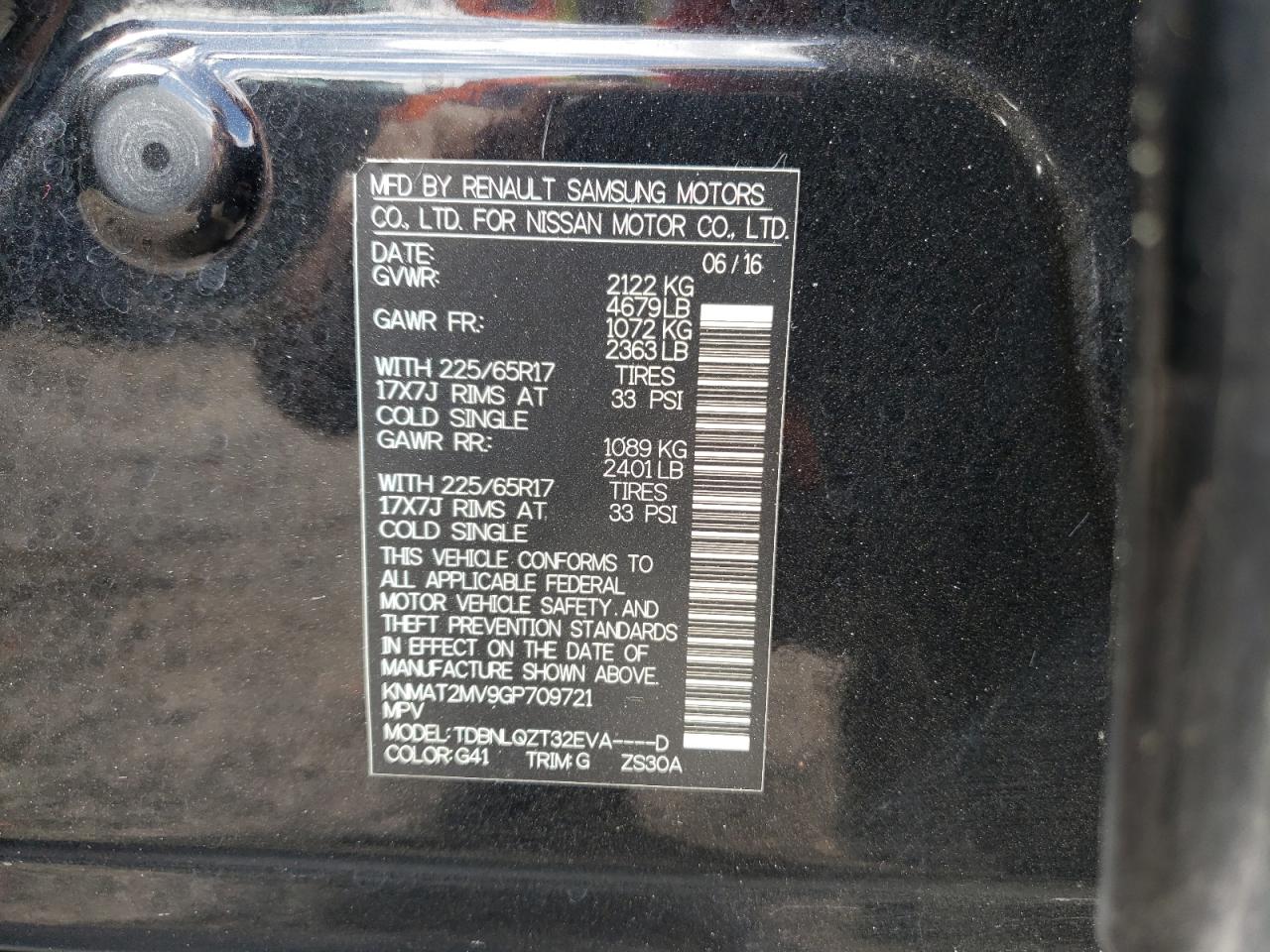 2016 Nissan Rogue S VIN: KNMAT2MV9GP709721 Lot: 86280705