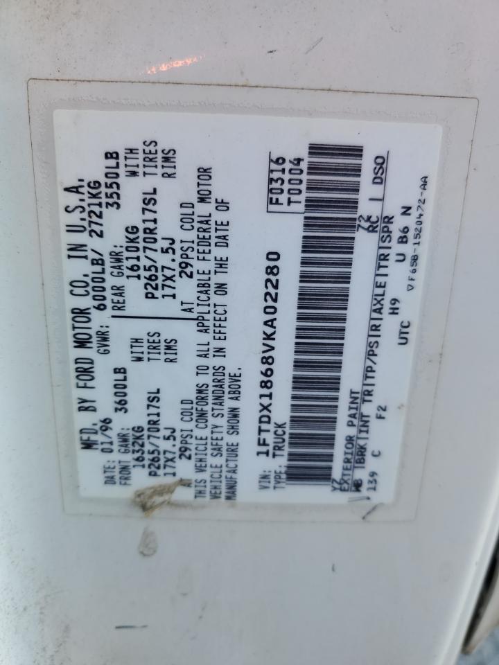 1997 Ford F150 VIN: 1FTDX1868VKA02280 Lot: 84833045