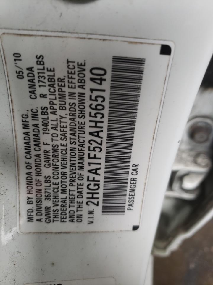 2010 Honda Civic Lx VIN: 2HGFA1F52AH565140 Lot: 85279775