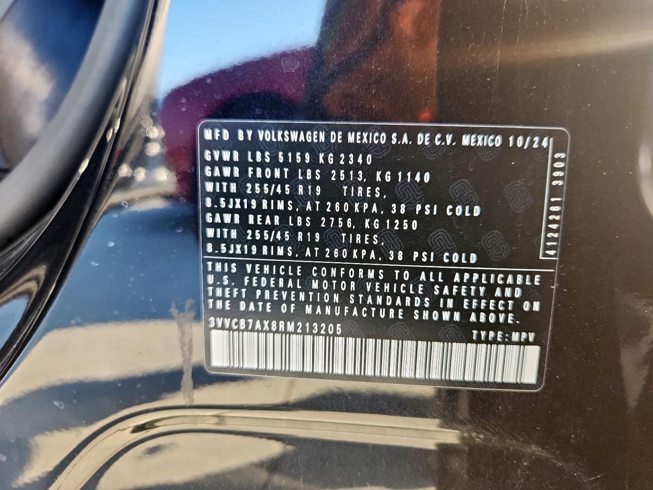 2024 Volkswagen Tiguan Se R-Line Black VIN: 3VVCB7AX8RM213205 Lot: 86603845