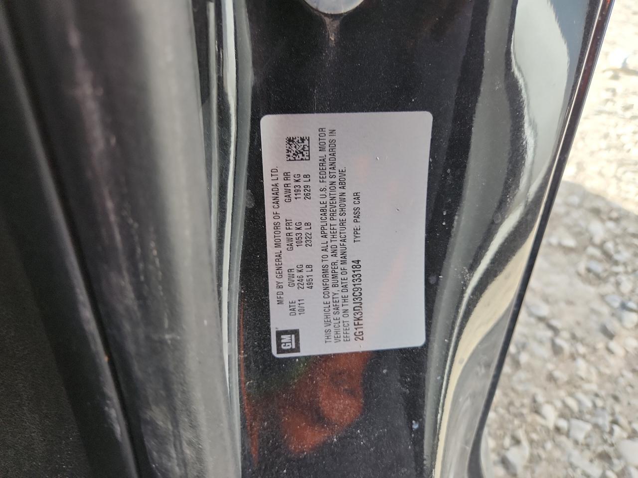 2012 Chevrolet Camaro 2Ss VIN: 2G1FK3DJ3C9133184 Lot: 85732495