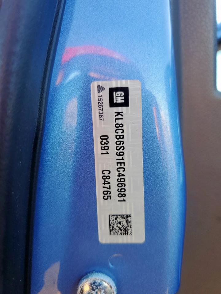 2014 Chevrolet Spark Ls VIN: KL8CB6S91EC496981 Lot: 90323605