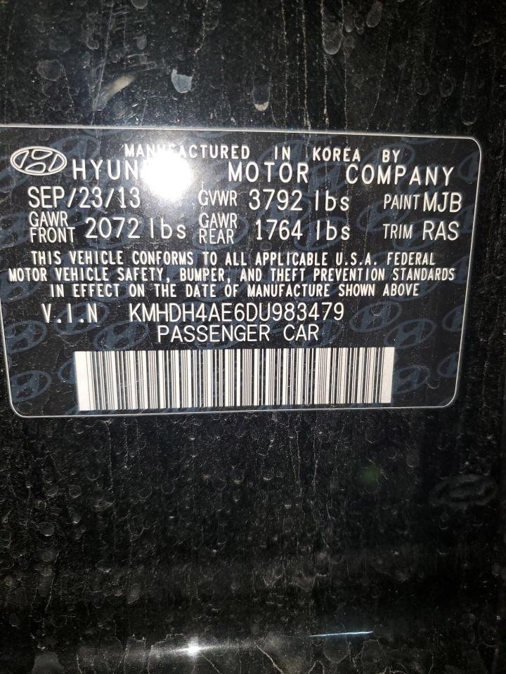 2013 Hyundai Elantra Gl VIN: 983479 Lot: 86742385