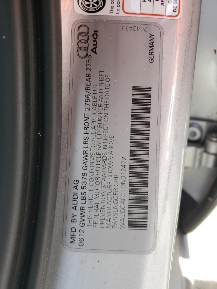 2013 Audi A6 Premium Plus VIN: WAUGGAFC1DN012472 Lot: 89893725