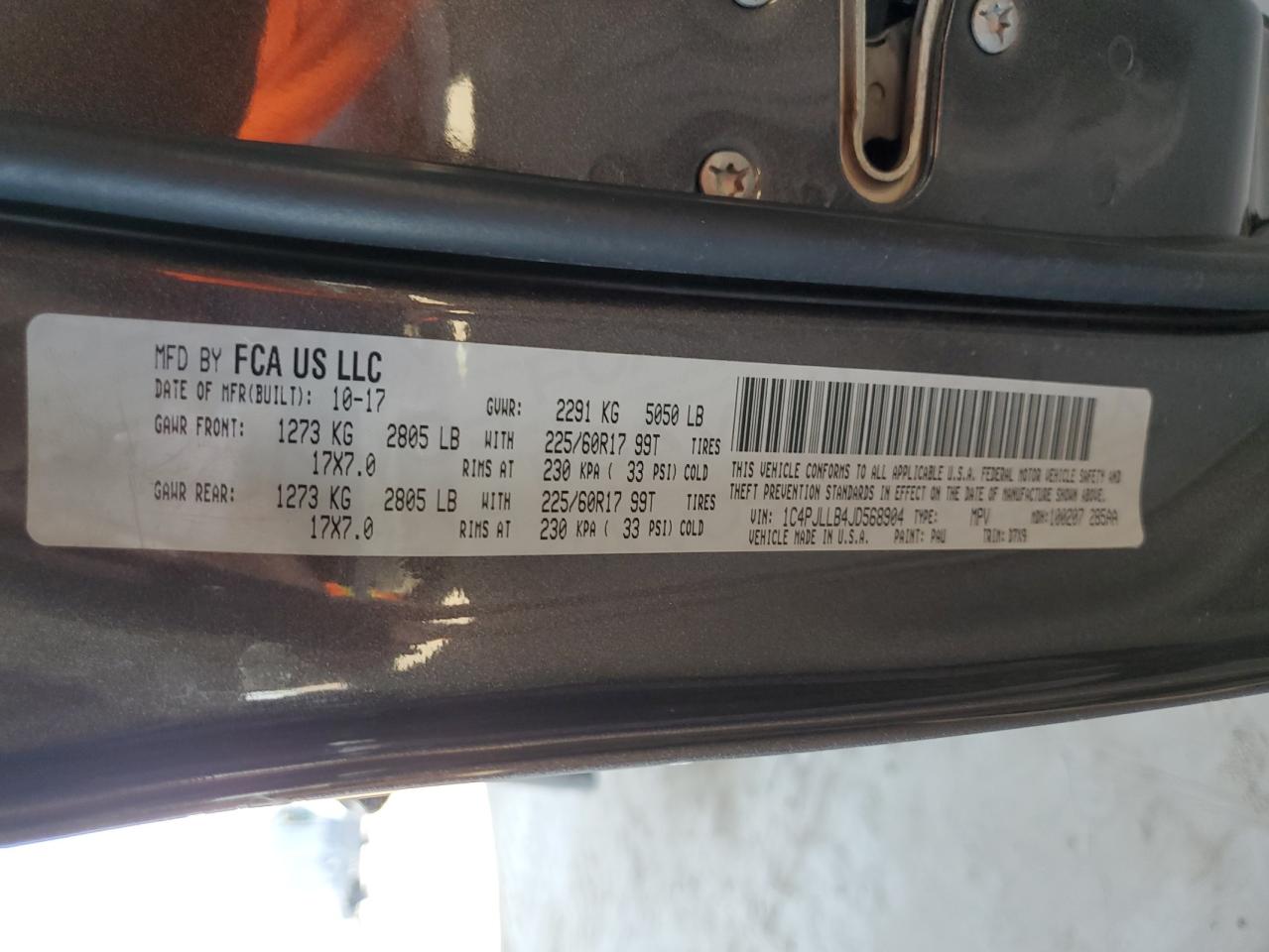 2018 Jeep Cherokee Latitude Plus VIN: 1C4PJLLB4JD568904 Lot: 89738695