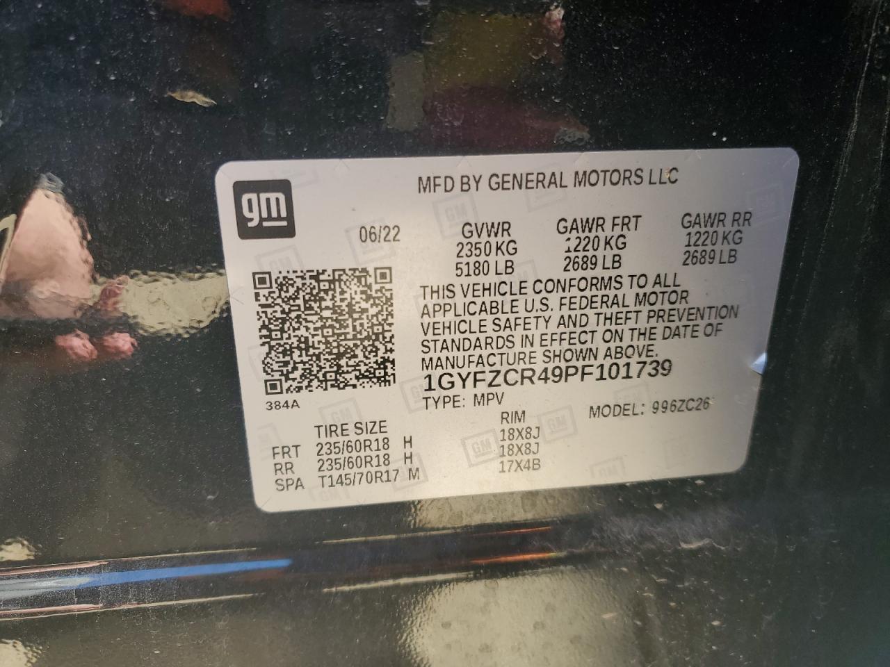 2023 Cadillac Xt4 Premium Luxury VIN: 1GYFZCR49PF101739 Lot: 91093405