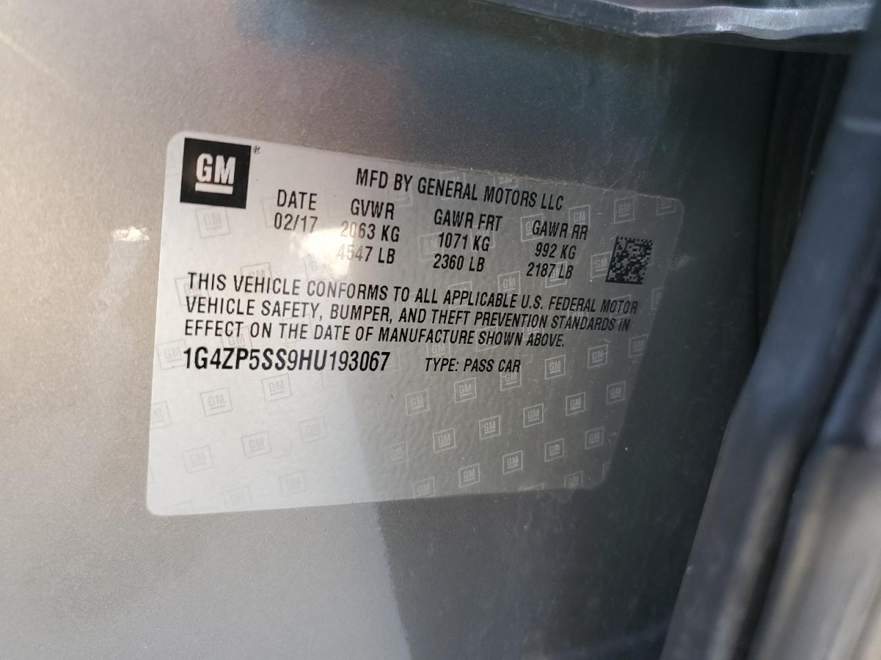 2017 Buick Lacrosse Essence VIN: 1G4ZP5SS9HU193067 Lot: 84767635