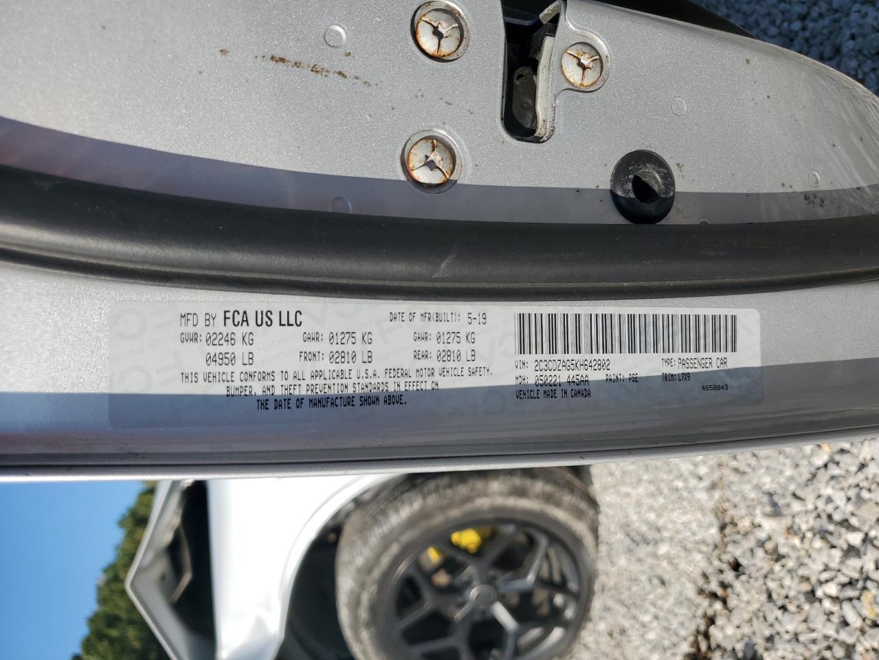 2019 Dodge Challenger Sxt VIN: 2C3CDZAG5KH642802 Lot: 86116225