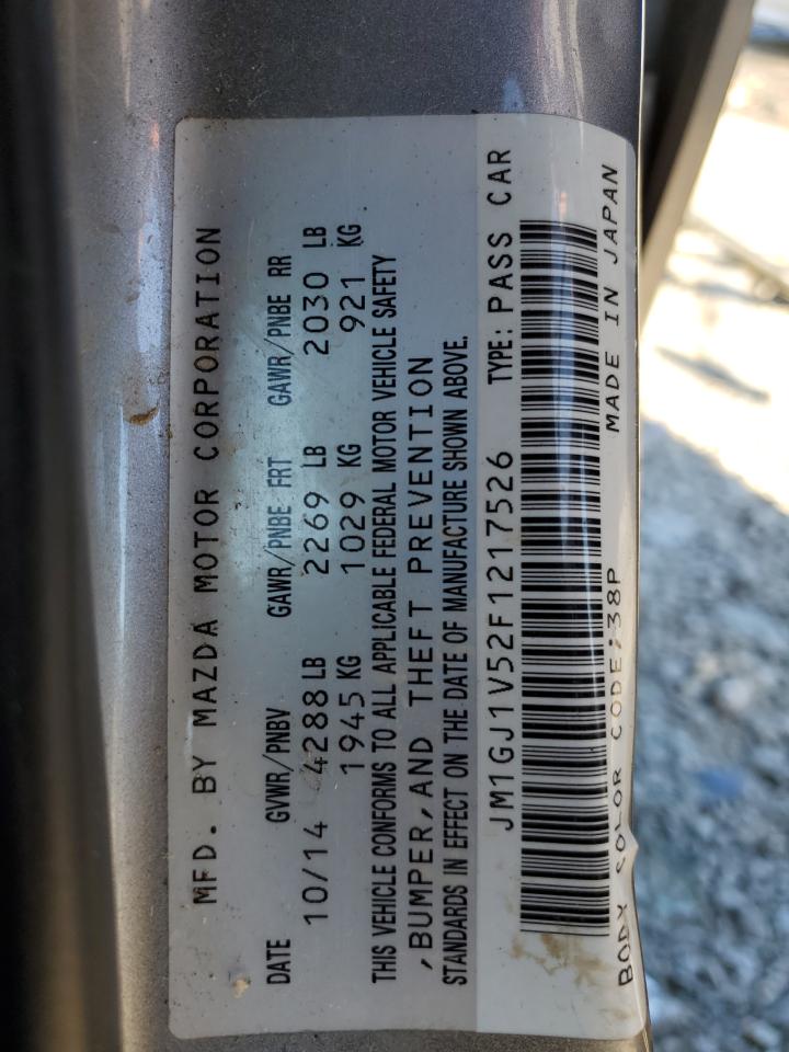 2015 Mazda 6 Touring VIN: JM1GJ1V52F1217526 Lot: 89864225