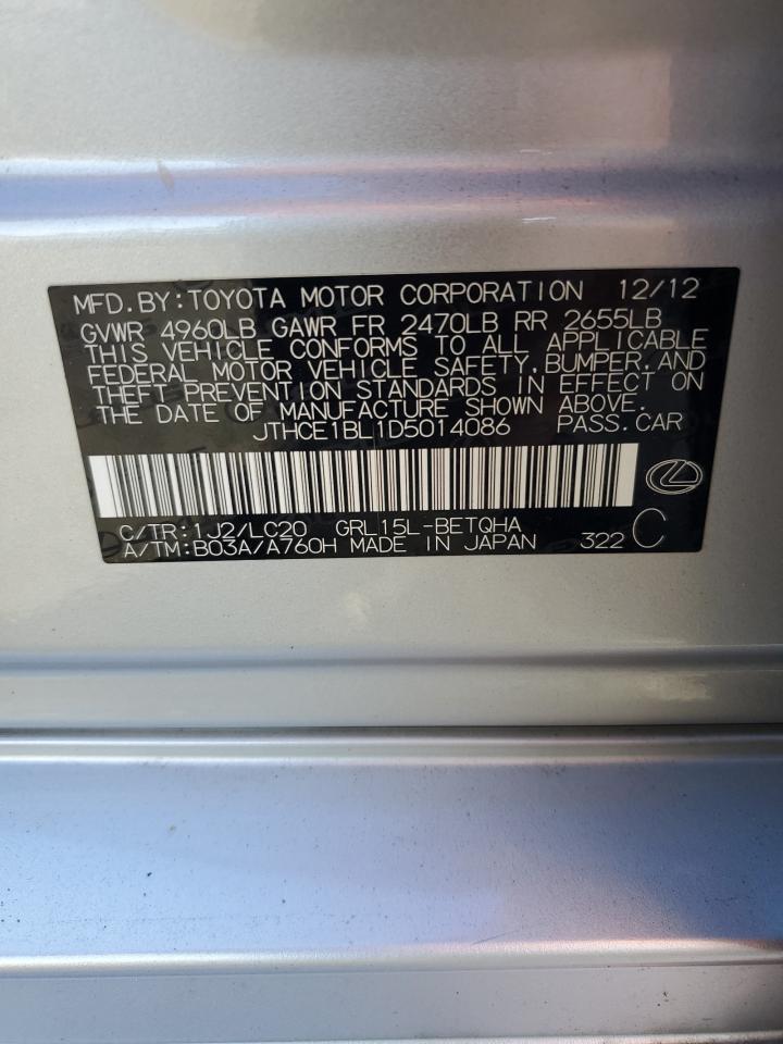 2013 Lexus Gs 350 VIN: JTHCE1BL1D5014086 Lot: 90553205