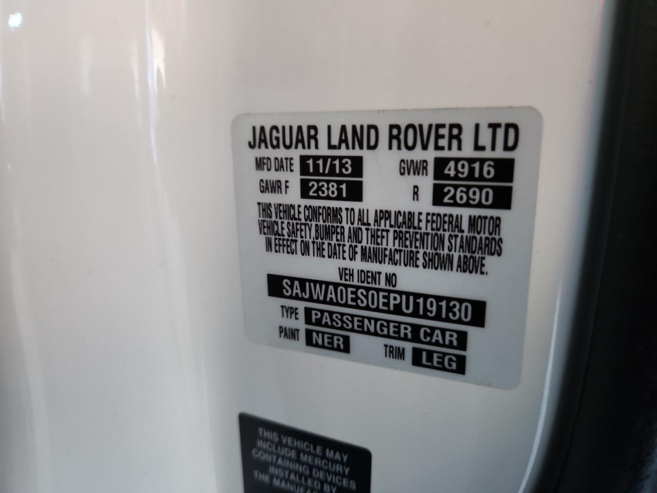 2014 Jaguar Xf VIN: SAJWA0ES0EPU19130 Lot: 90946545