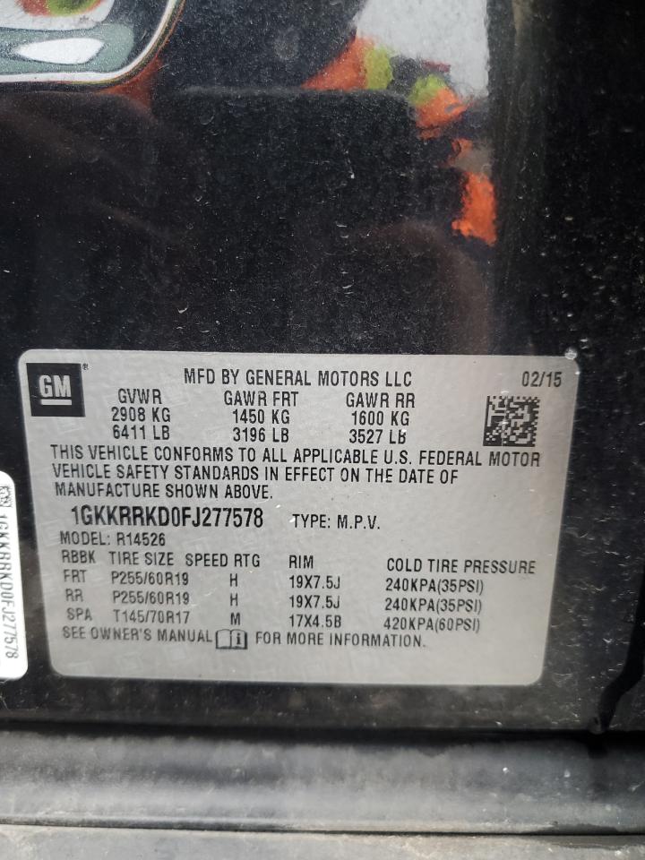 2015 GMC Acadia Slt-1 VIN: 1GKKRRKD0FJ277578 Lot: 89913415