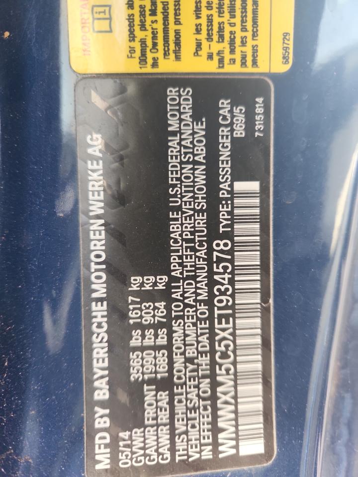 2014 Mini Cooper VIN: WMWXM5C5XET934578 Lot: 82400165