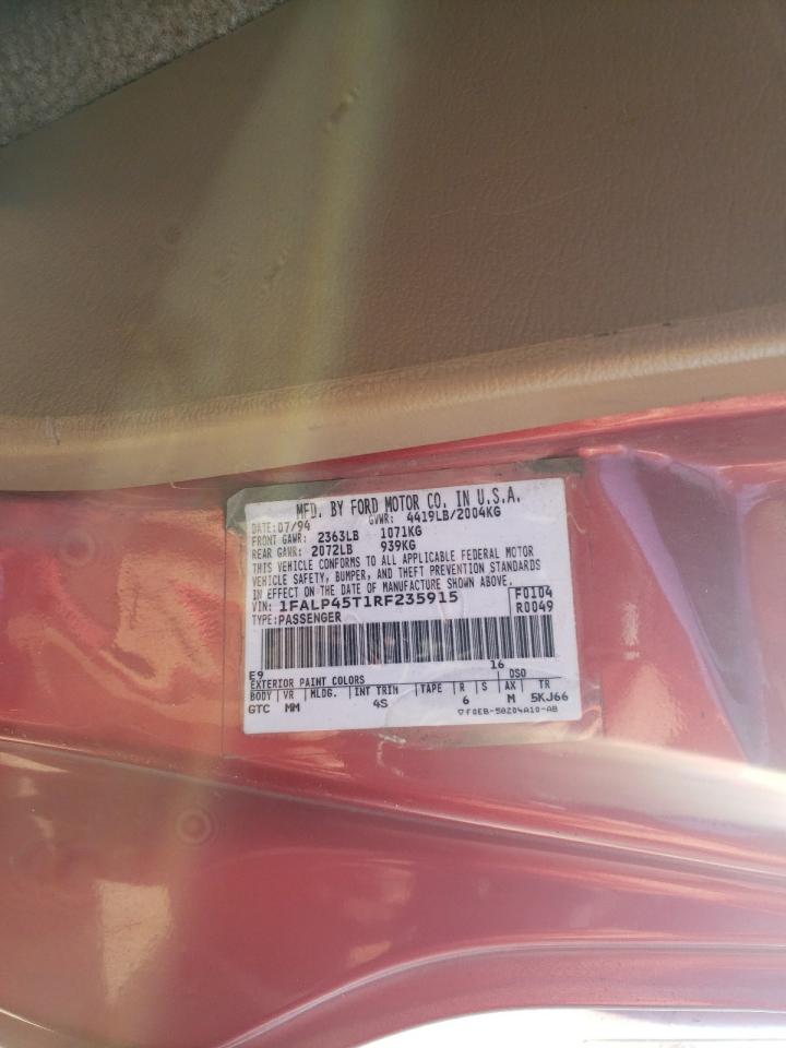 1994 Ford Mustang Gt VIN: 1FALP45T1RF235915 Lot: 82456785