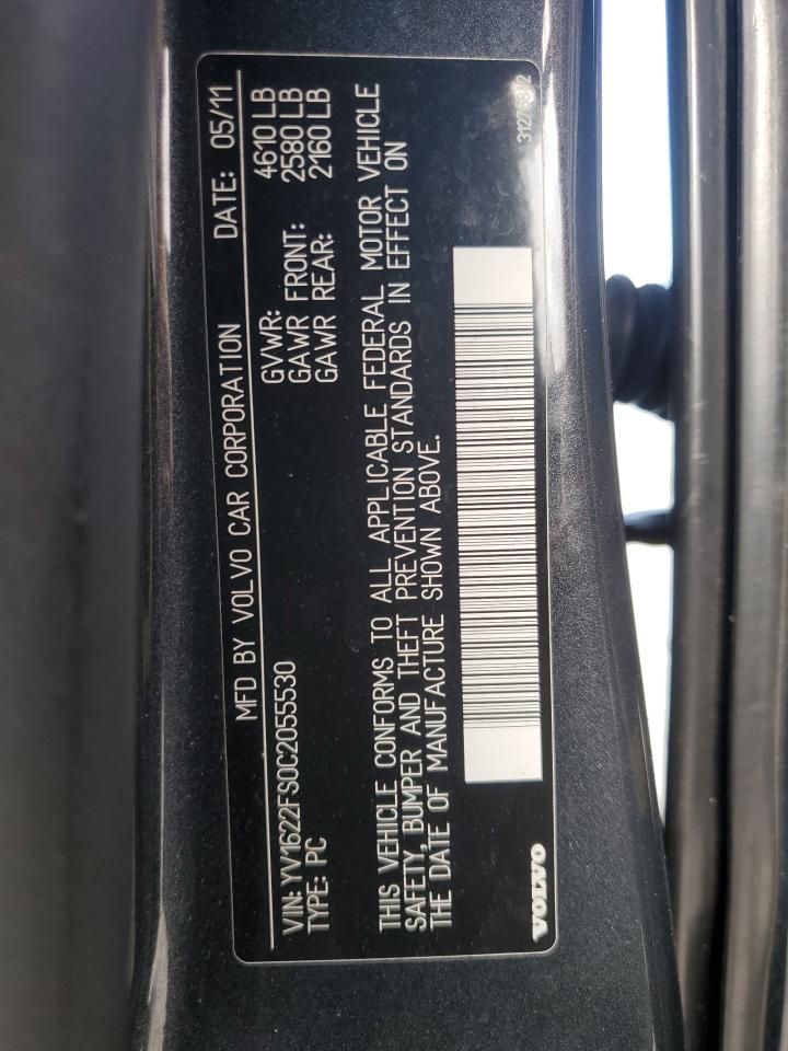 2012 Volvo S60 T5 VIN: YV1622FS0C2055530 Lot: 85185005