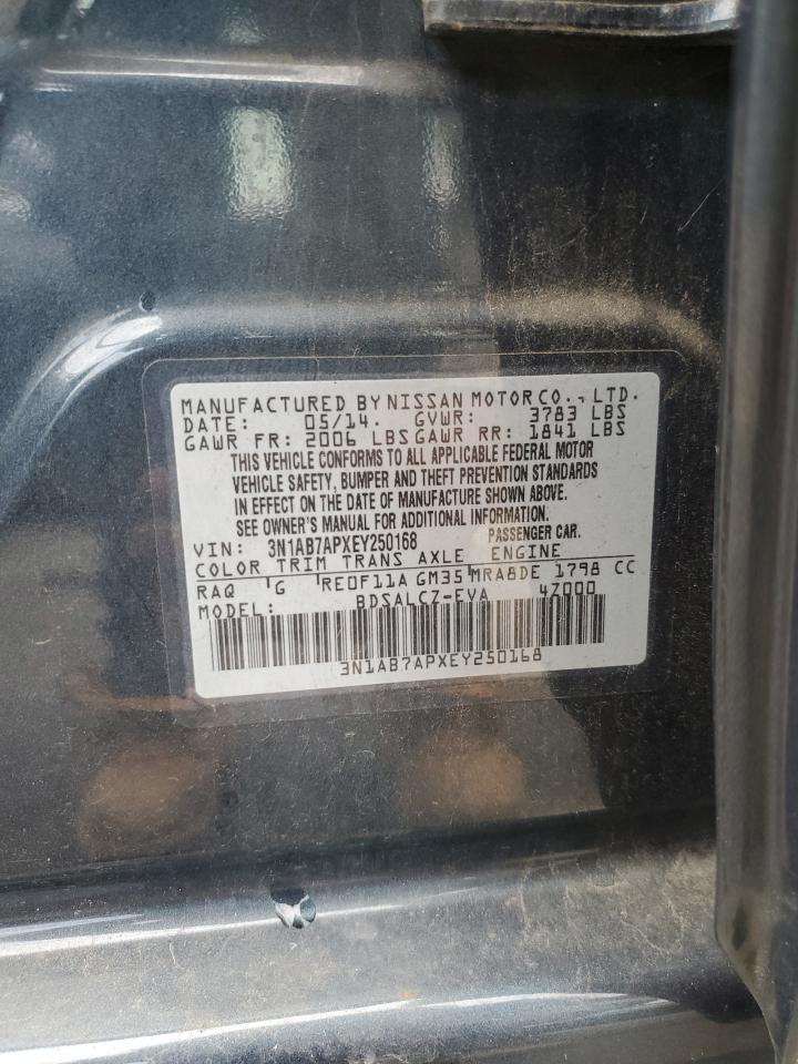 2014 Nissan Sentra S VIN: 3N1AB7APXEY250168 Lot: 85920615