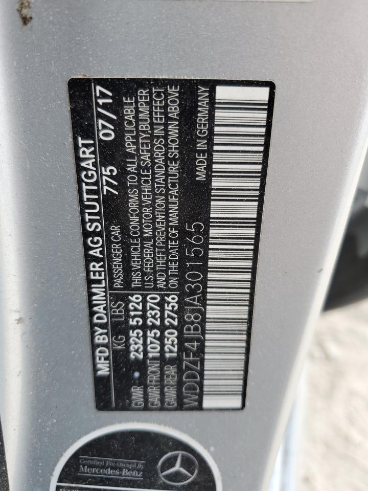 2018 Mercedes-Benz E 300 VIN: WDDZF4JB8JA301565 Lot: 89869155