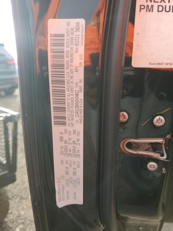 2019 Jeep Cherokee Limited VIN: 1C4PJLDBXKD434012 Lot: 89550485