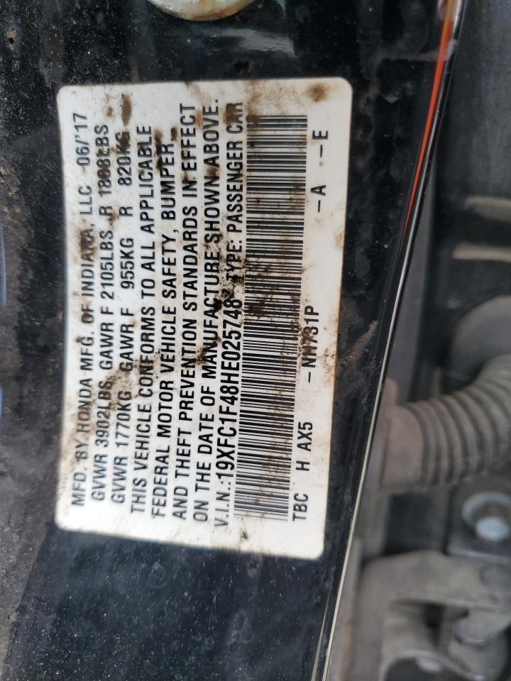 2017 Honda Civic Ex VIN: 19XFC1F48HE025748 Lot: 85924485