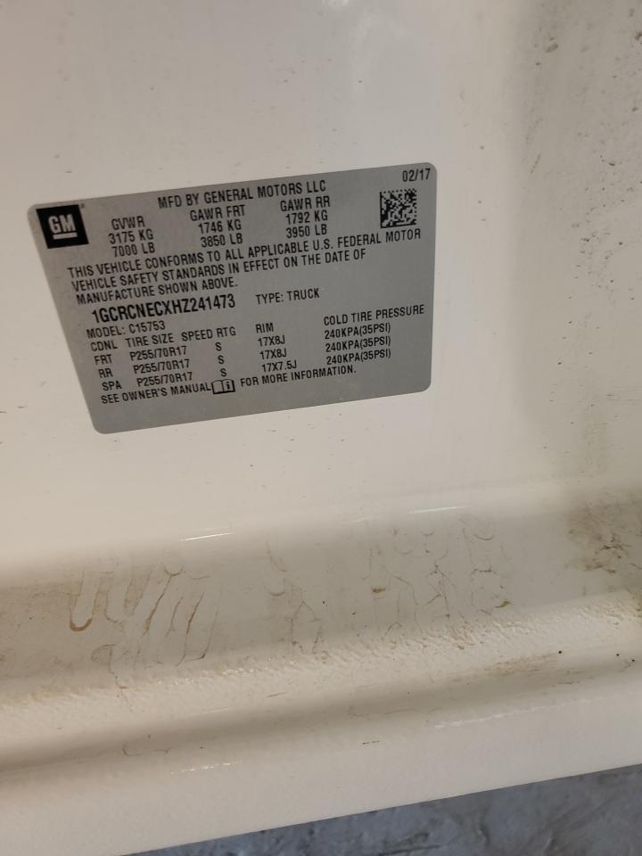 2017 Chevrolet Silverado C1500 VIN: 1GCRCNECXHZ241473 Lot: 90088715