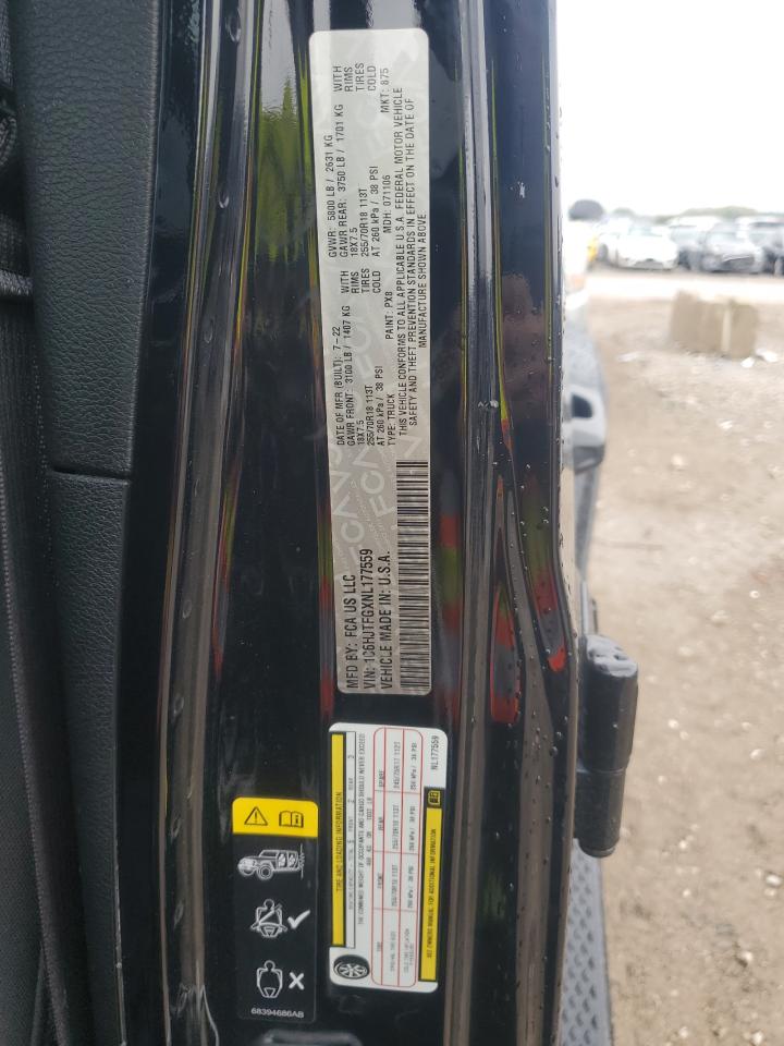 2022 Jeep Gladiator Overland VIN: 1C6HJTFGXNL177559 Lot: 87258355