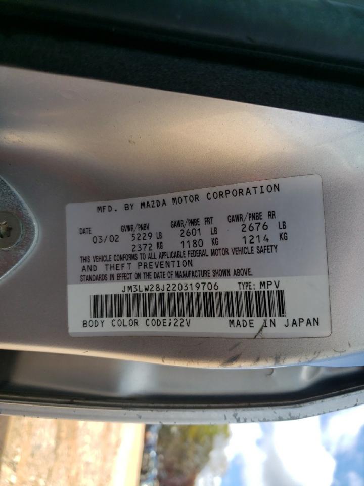 2002 Mazda Mpv Wagon VIN: JM3LW28J220319706 Lot: 90252675