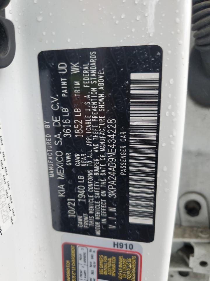 2022 Kia Rio Lx VIN: 3KPA24AD9NE434228 Lot: 90076595