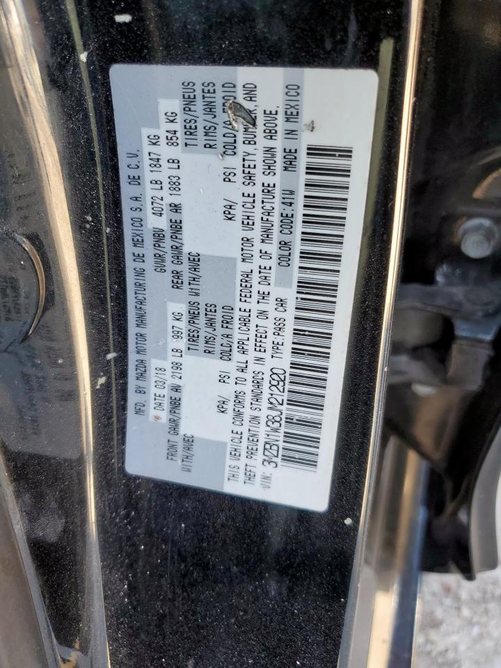 2018 Mazda 3 Grand Touring VIN: 3MZBN1W38JM212920 Lot: 91030635