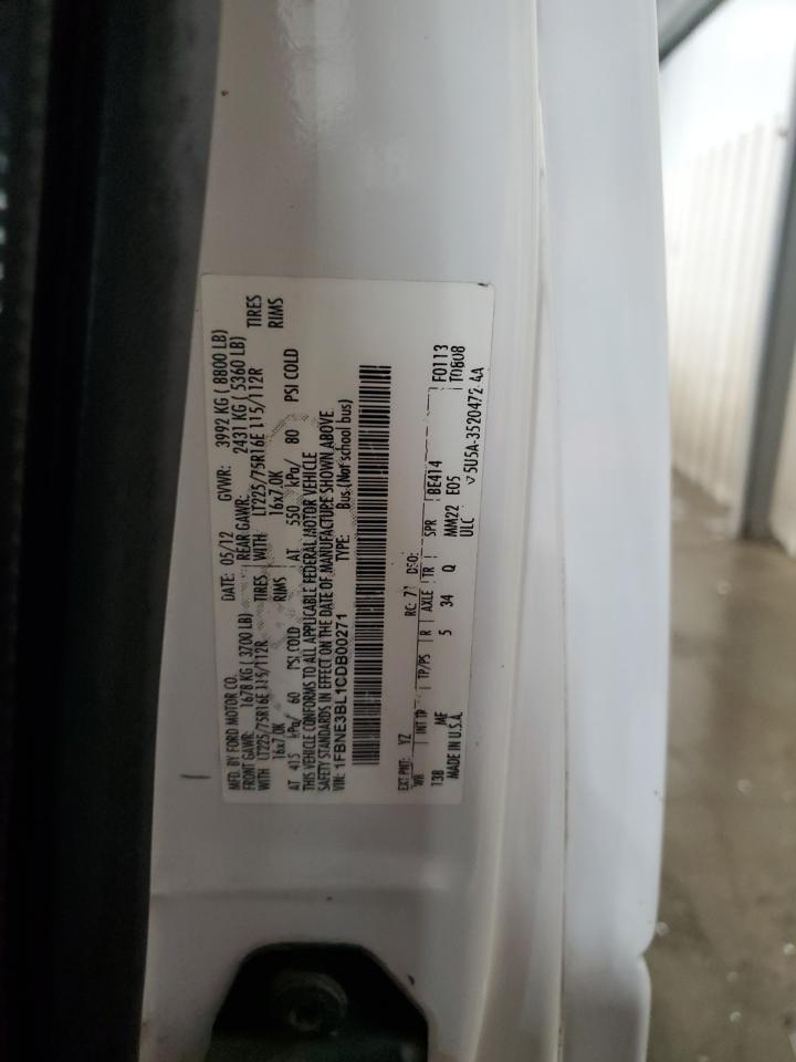 2012 Ford Econoline E350 Super Duty Wagon VIN: 1FBNE3BL1CDB00271 Lot: 86870205