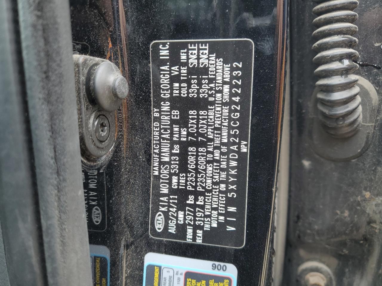 2012 Kia Sorento Sx VIN: 5XYKWDA25CG242232 Lot: 90831515