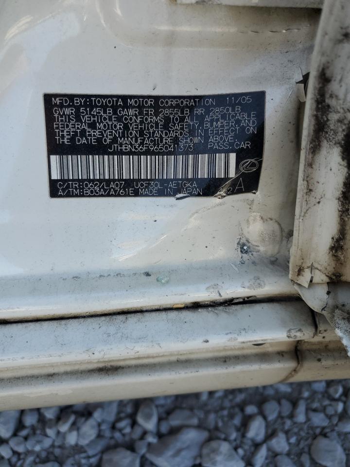 2006 Lexus Ls 430 VIN: JTHBN36F965041373 Lot: 84932795