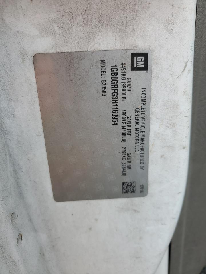 2017 Chevrolet Express G3500 VIN: 1GB0GRFG3H1160954 Lot: 84641155