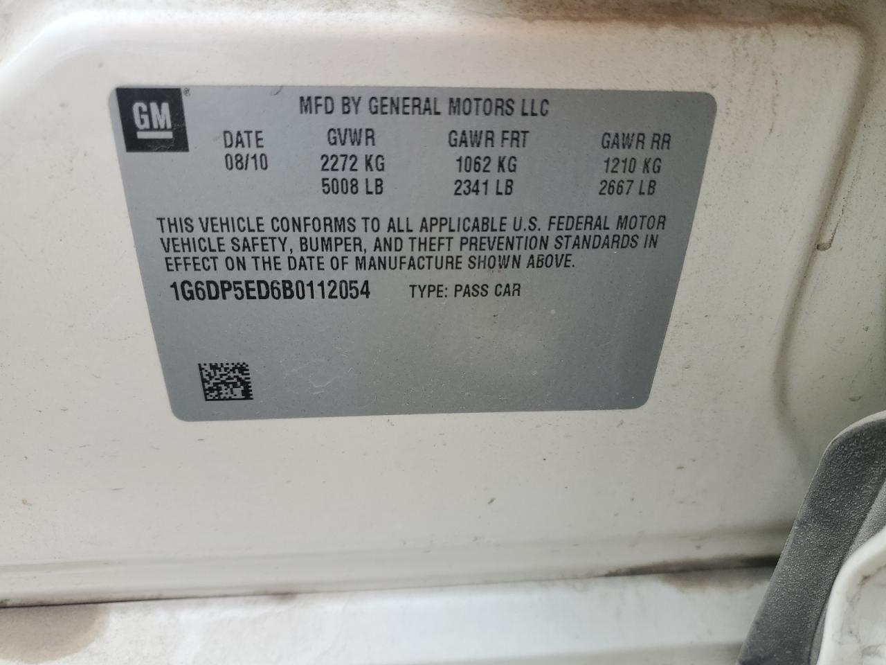 2011 Cadillac Cts Premium Collection VIN: 1G6DP5ED6B0112054 Lot: 90636065