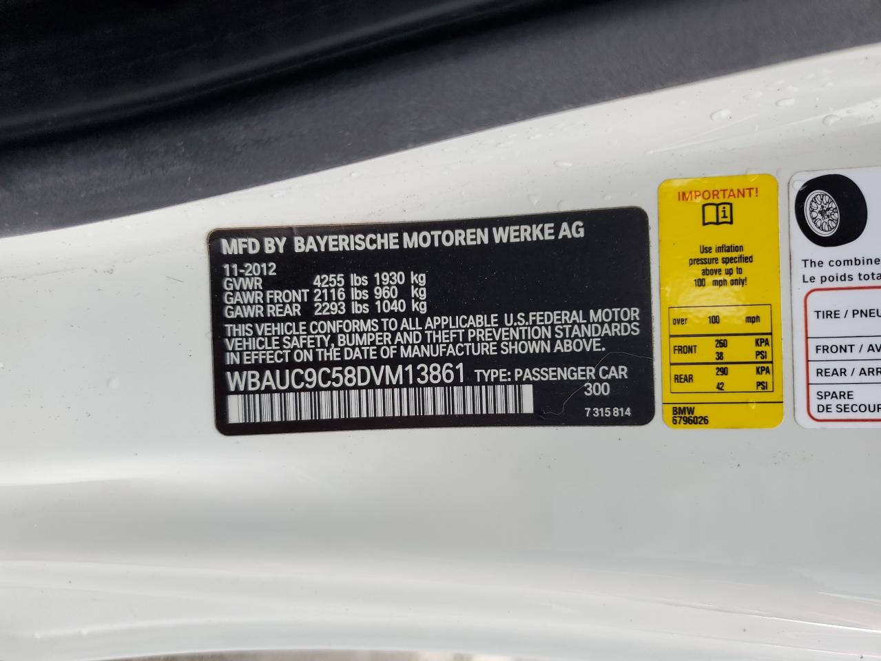 Фото: WBAUC9C58DVM13861