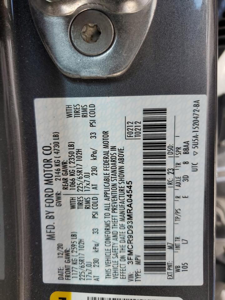 2021 Ford Bronco Sport Badlands VIN: 3FMCR9D93MRA04545 Lot: 86314755