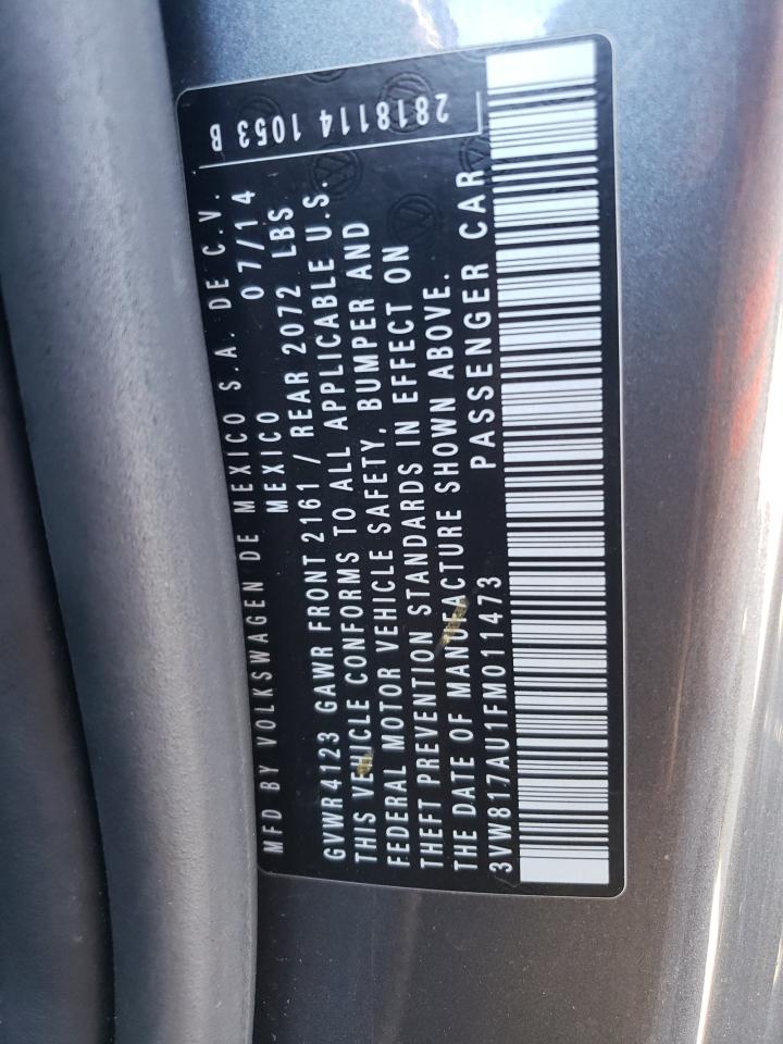 2015 Volkswagen Golf VIN: 3VW817AU1FM011473 Lot: 92476265