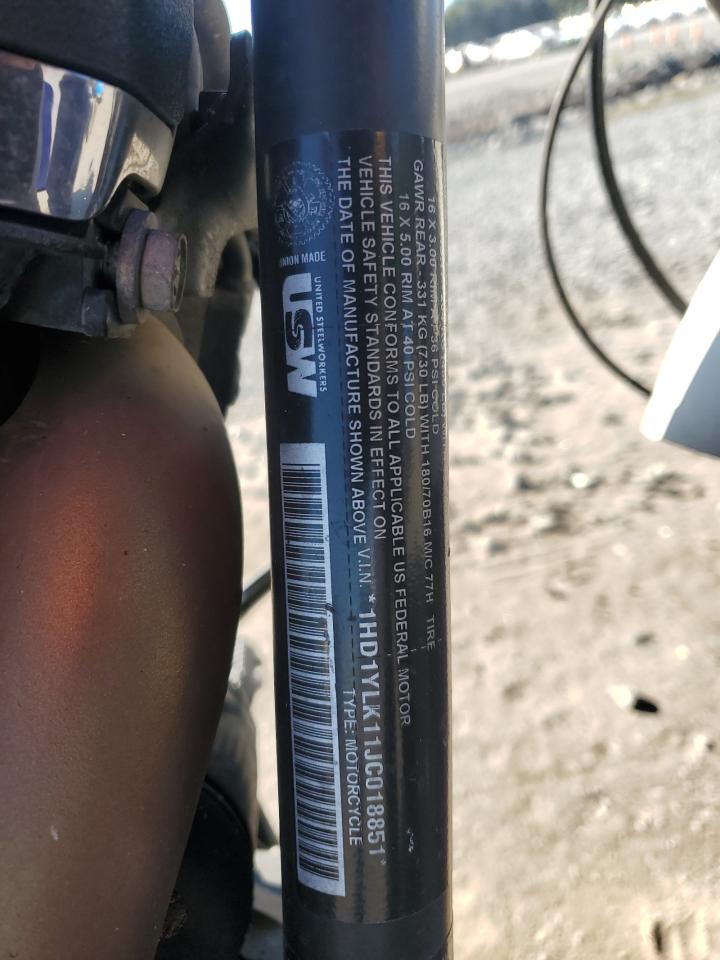 2018 Harley-Davidson Fxfbs Fat Bob 114 VIN: 1HD1YLK11JC018851 Lot: 87217495