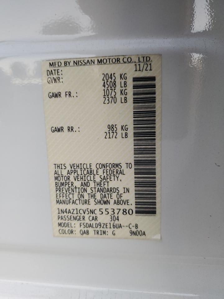 2022 Nissan Leaf Sv VIN: 1N4AZ1CV5NC553780 Lot: 86880725