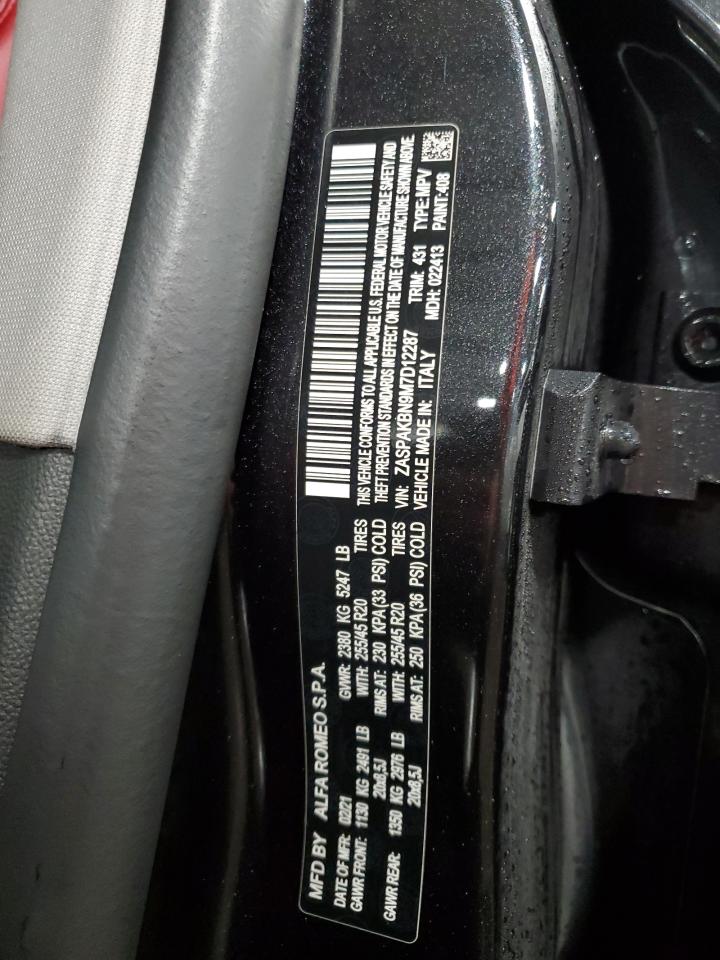 2021 Alfa Romeo Stelvio Ti VIN: ZASPAKBN9M7D12287 Lot: 90541005